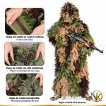 Poncho Arbusto Realista con Mangas de Camuflaje 3D